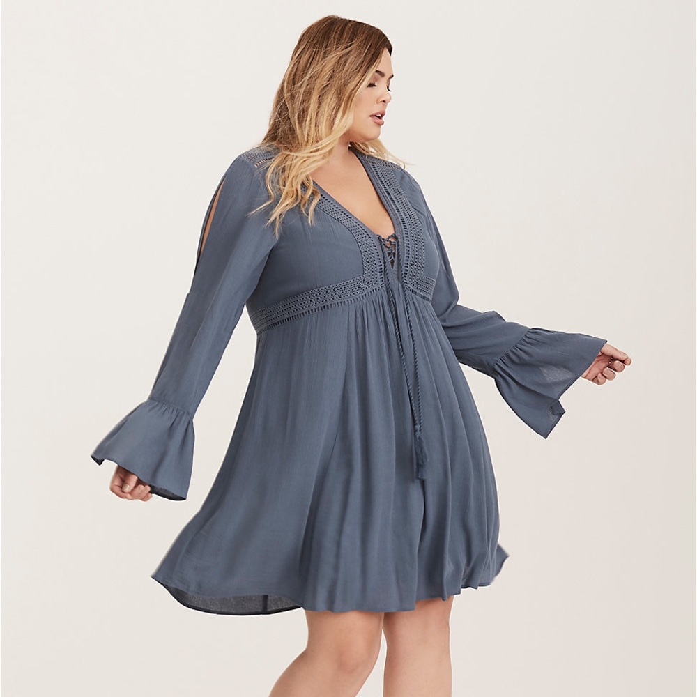 Torrid Long Sleeve Skater Dress